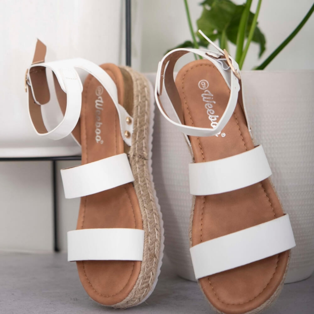 WeeBoo On the Doorstep Espadrille Platform Sandals in White - Picture 5 of 8